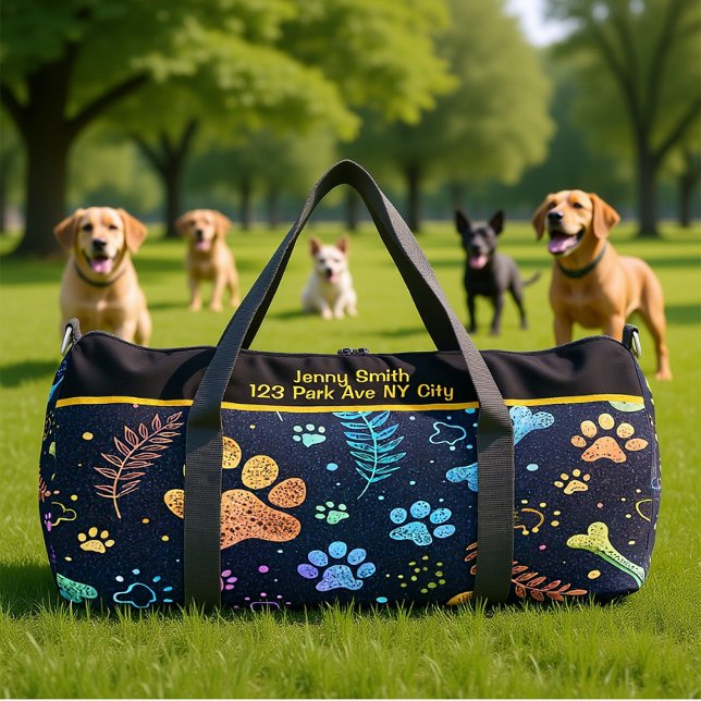 Whimsical Pet Print Travel Organiser Duffle Bag (Creator Uploaded)