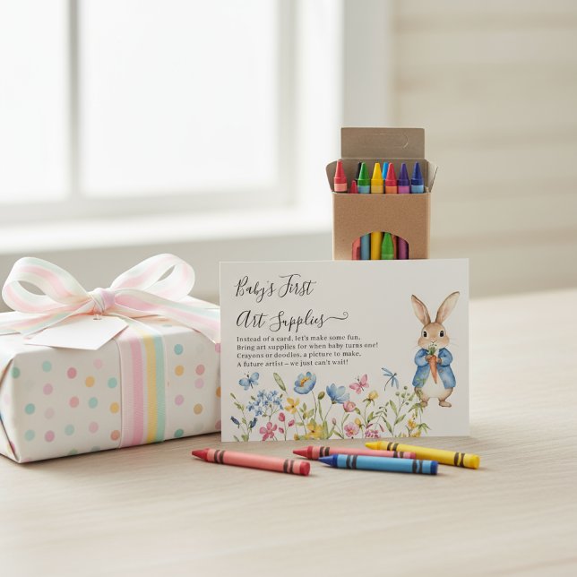 Whimsical Peter Rabbit Baby’s First Art Supplies   Enclosure Card (Creator Uploaded)