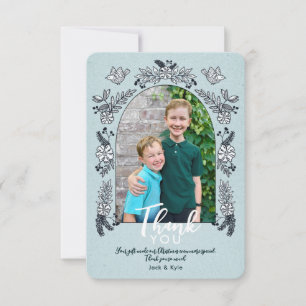 Whimsical Photo Arch Flowers Christmas Thank You C