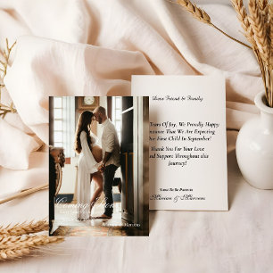 Whimsical photo pregnancy announcement card