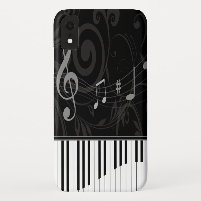 Whimsical Piano and Musical Notes Case-Mate iPhone Case (Back)