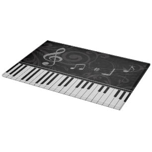 Whimsical Piano and Musical Notes Cutting Board