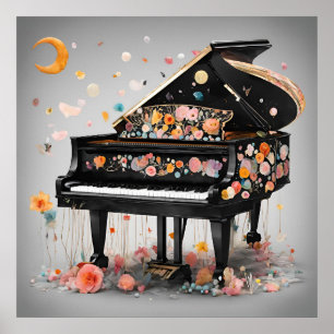 Whimsical Piano Dreams Poster