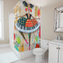 Whimsical Piano Keys Music Ballerina