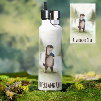 Whimsical Pickleball Otter Sports Water Bottle