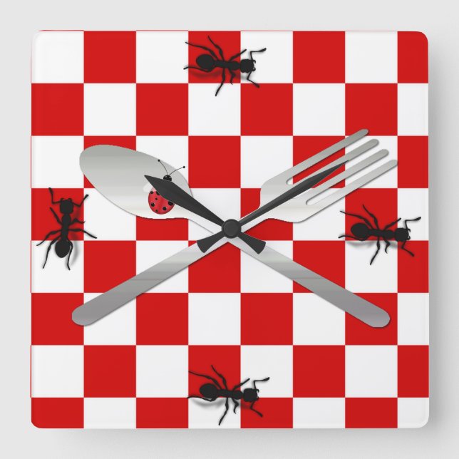 Whimsical Picnic Kitchen Wall Clock (Front)