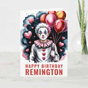 Whimsical Pierrot Birthday Clown Card