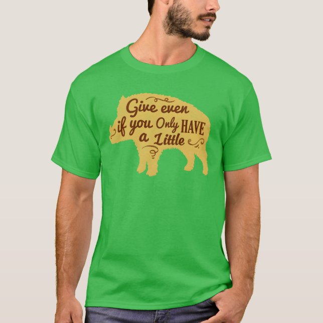 Whimsical Pig Quote Illustration friends T-Shirt (Front)