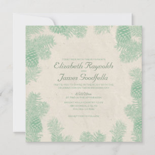 Whimsical Pine Cone Wedding Invitations