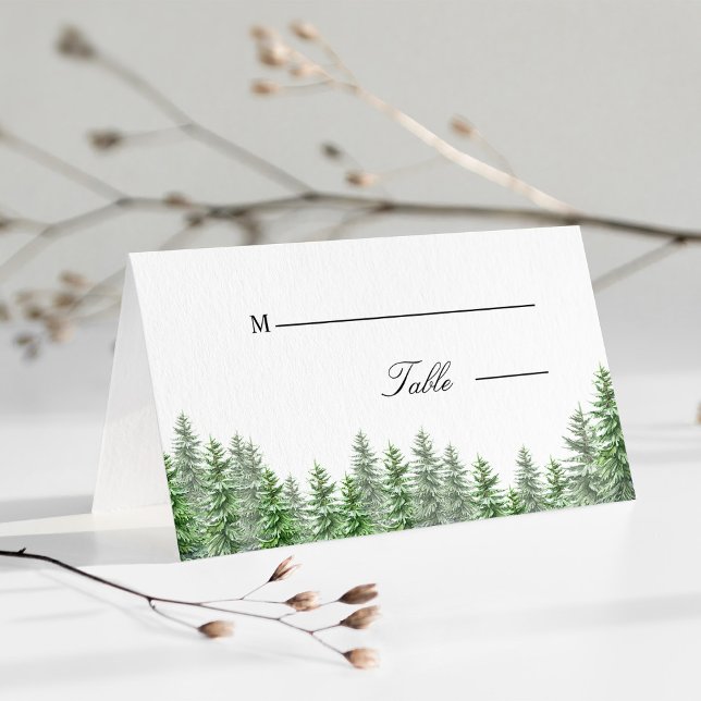 Whimsical Pine Tree Forest Wedding Place Card (Whimsical Pine Tree Forest Wedding Place Card)