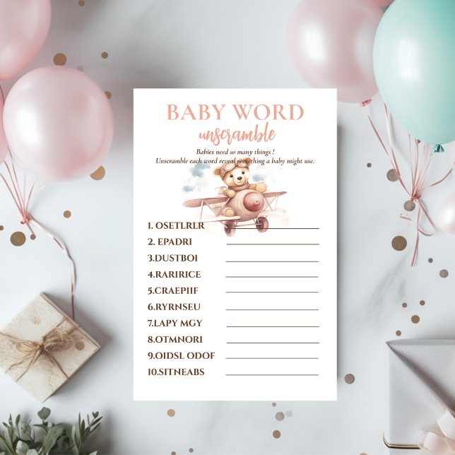 Whimsical Pink Aeroplane Adventure Baby Shower Flyer (Creator Uploaded)