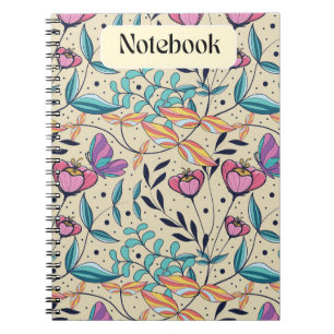 Whimsical Pink and Blue Butterfly Notebook