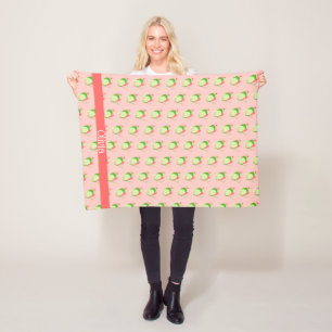 Whimsical Pink and Green Butterflies Personalised Fleece Blanket