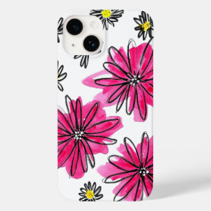 Whimsical Pink and White Flowers Case-Mate iPhone 14 Case