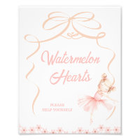 Whimsical Pink Ballerina Birthday Party Sign