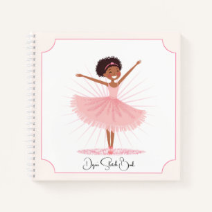Whimsical Pink Ballet Dancer Notebook
