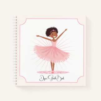 Whimsical Pink Ballet Dancer Notebook