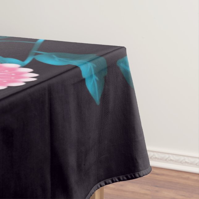 Whimsical Pink Bird Floral Botanical Design Tablecloth (In Situ)
