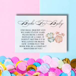 Whimsical Pink Blue Baby Outfit Books for Baby Enclosure Card