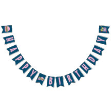 Whimsical Pink Burger and Fries Happy Birthday