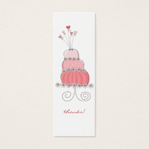 Whimsical Pink Cake Thank You Wedding Favour Tags