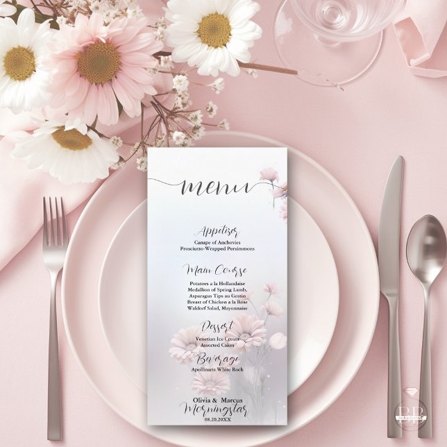 Whimsical Pink Daisies Menu (Creator Uploaded)