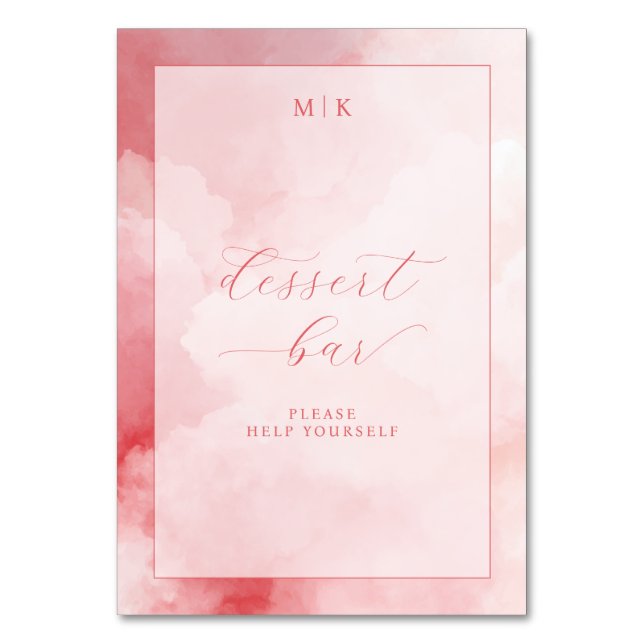 Whimsical Pink Dessert Bar Table Number (Front)