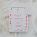 Whimsical Pink Doodle Frame Wedding Invitation<br><div class="desc">Whimsical Pink Doodle Frame,  wedding invitation.</div>