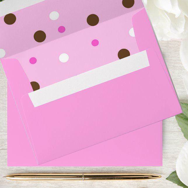 Whimsical Pink Dots Envelope (These pretty pink envelopes feature a whimsical polka dot pattern in the inside.)
