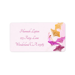 Whimsical Pink Fairy Garden Magic Return Address Label