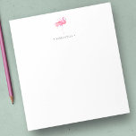 Whimsical Pink Flamingo Notepads<br><div class="desc">Simple and cute,  these personalised flamingo notepads features unique watercolor tropical bird. Use the template fields to and your personalised name to this writing paper. To see more flamingo-themed stationery and designs like this visit www.zazzle.com/vginvites

Unique art and design by Victoria Grigaliunas of VG Invites</div>