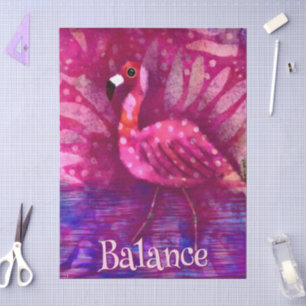 Whimsical Pink Flamingo Personalised Decoupage Tissue Paper