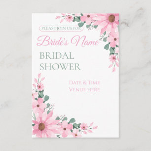Whimsical Pink Floral Bridal Shower Invitation 