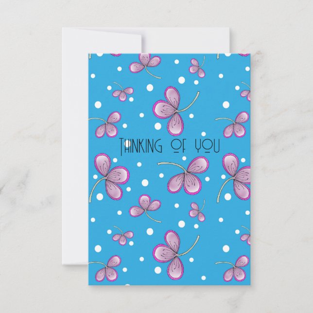 Whimsical Pink Flower card (Front)