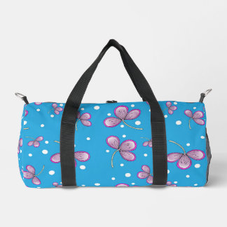 Whimsical Pink Flower duffle bag
