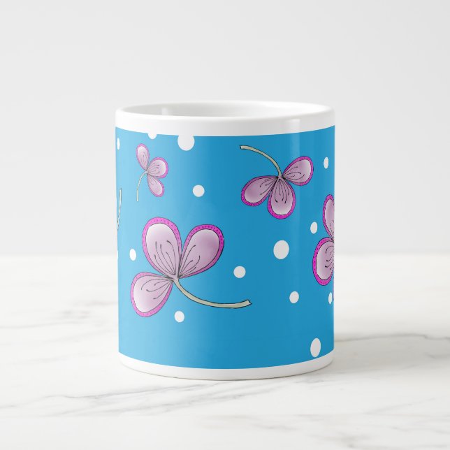 Whimsical Pink Flower Mug – Fun Floral (Front)