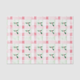 Whimsical Pink Green Retro Christmas Tissue Paper