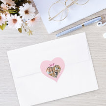 Whimsical Pink Monogramed Heart Photo Collage 