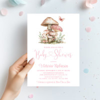 Whimsical Pink Mushroom Butterfly Baby Shower 