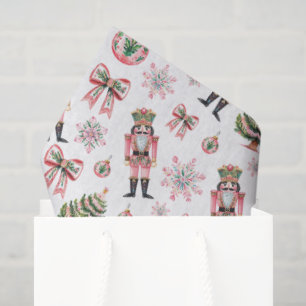 Whimsical Pink Nutcracker Christmas Holiday Tissue Paper
