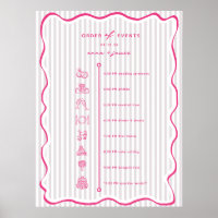 Whimsical Pink Order of Events Timeline