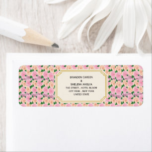 Whimsical Pink Peony Floral with Gold Frame