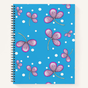 Whimsical Pink Three-Petal Notebook