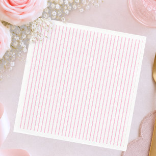 Whimsical Pink Watercolor Bow Stripe Baby Shower Napkin