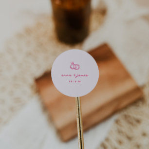 Whimsical Pink Wedding Envelope Seal