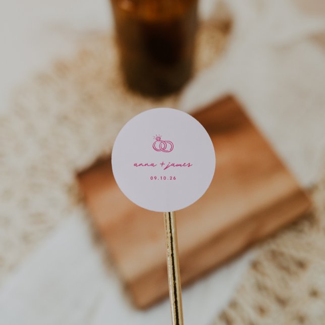 Whimsical Pink Wedding Envelope Seal (Creator Uploaded)