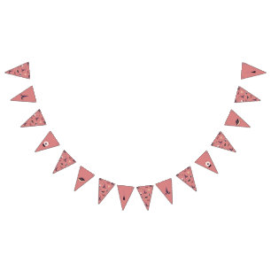 Whimsical pink witch themed  bunting 