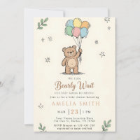 Whimsical Pink Yellow Teddy bear baby shower