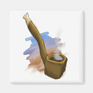 Whimsical Pipe Illustration Magnet