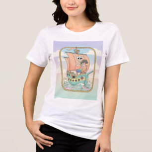 Whimsical Pirate Ship & Parrot T-Shirt Design – Ad Tri-Blend Shirt